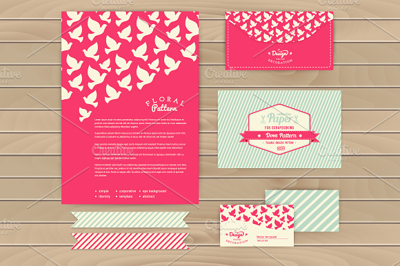 Stripes and dove seamless patterns preview 5