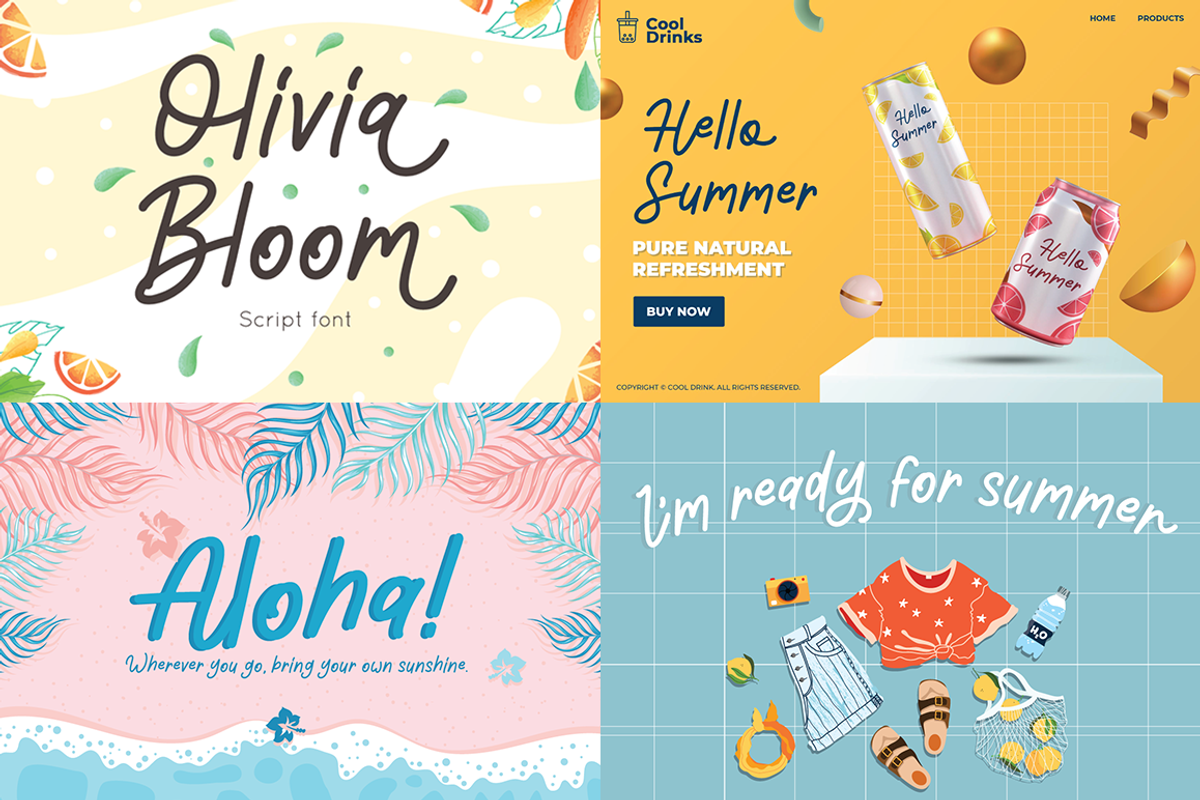 The Summer Vibes Font Bundles, a Sans Serif Font by Attype (Photo 3 of 16)