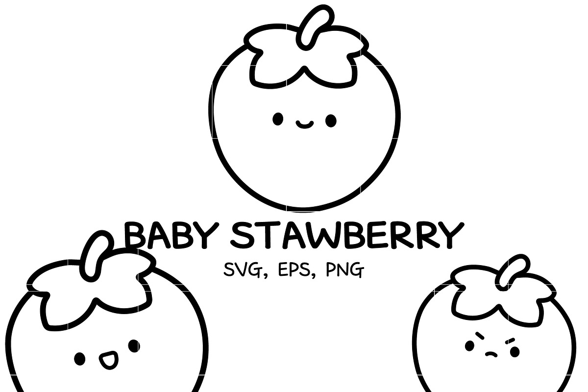 Cute Baby Strawberry SVG Bundle, an Illustration by TheHitShop (Photo 1 of 10)