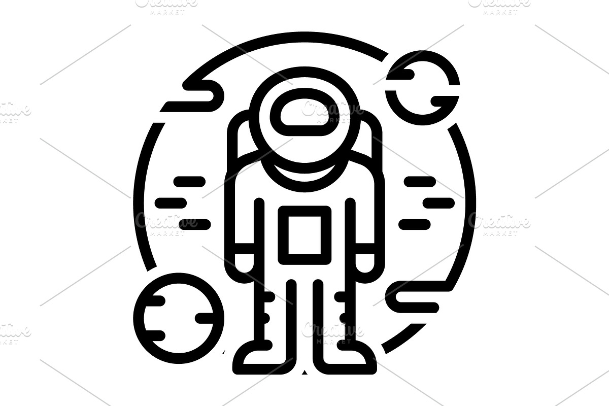 Armstrong astronaut black icon, an Outline Icon by Creative priyanka
