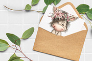 Whimsical Donkey Clipart, an Illustration by Libby Wishes (Thumbnail 2 of 7)