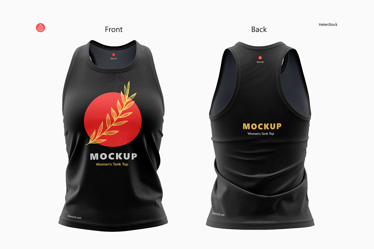 Women's Tank Top Mockups, Front Back, a Shirt Mockup by HelenStock (Photo 2 of 9)