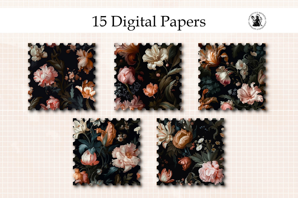 Baroque Flowers Seamless Pattern, a Pattern Graphic by Pawsitively Aesthetic (Photo 3 of 3)