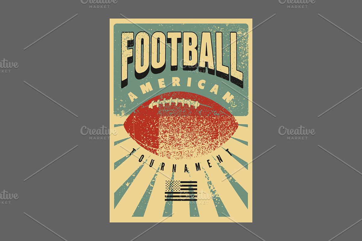 American Football vector poster set., a Sport Illustration by PoPaShop (Photo 2 of 8)