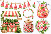 Watermelon Vibes Watercolor Clipart, a Food Illustration by Whimsy Brush Studio (Thumbnail 5 of 8)