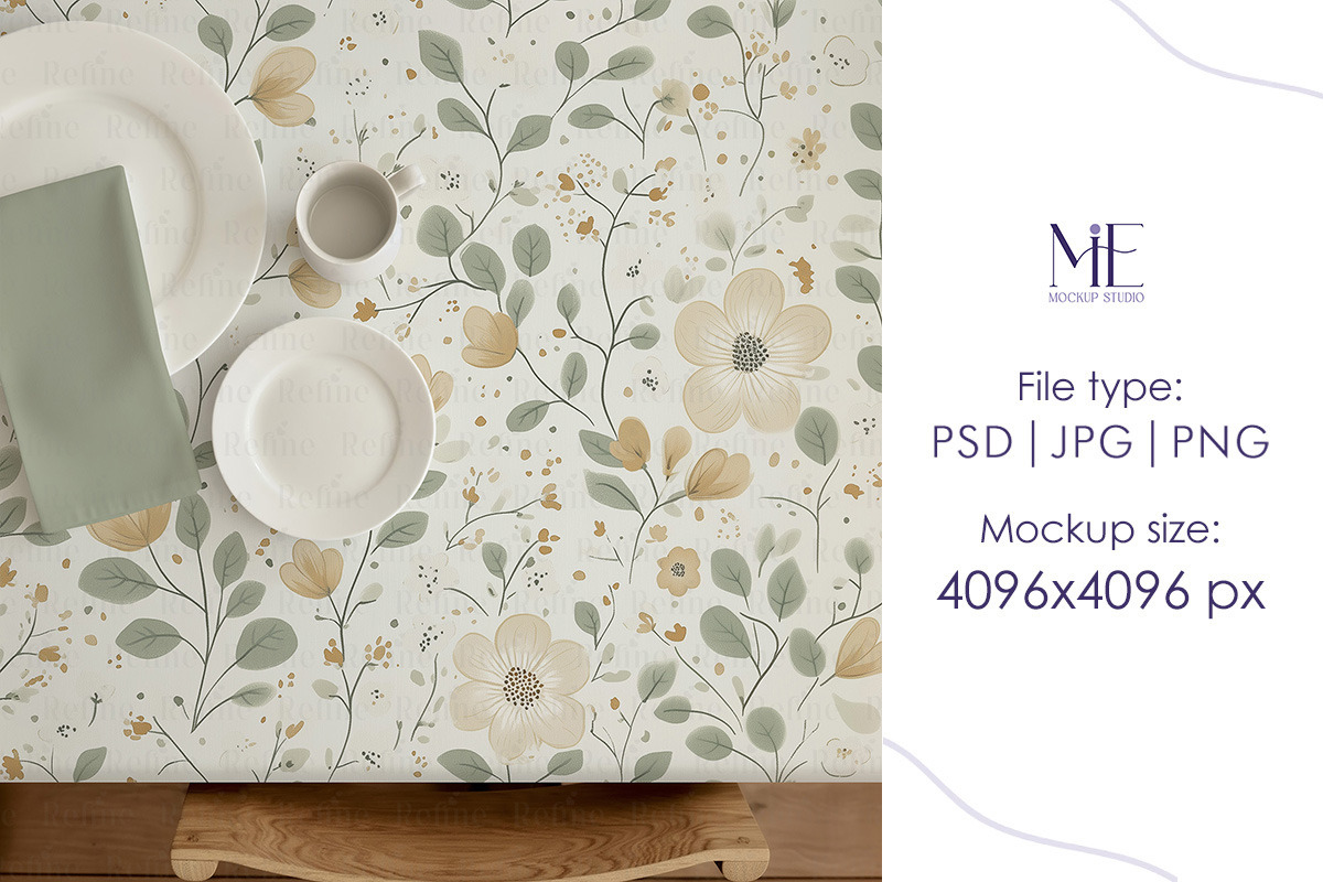 Table Cloth Mockup Tablecloth Napkin, a Household Mockup by Mie Mockup Studio (Photo 8 of 10)