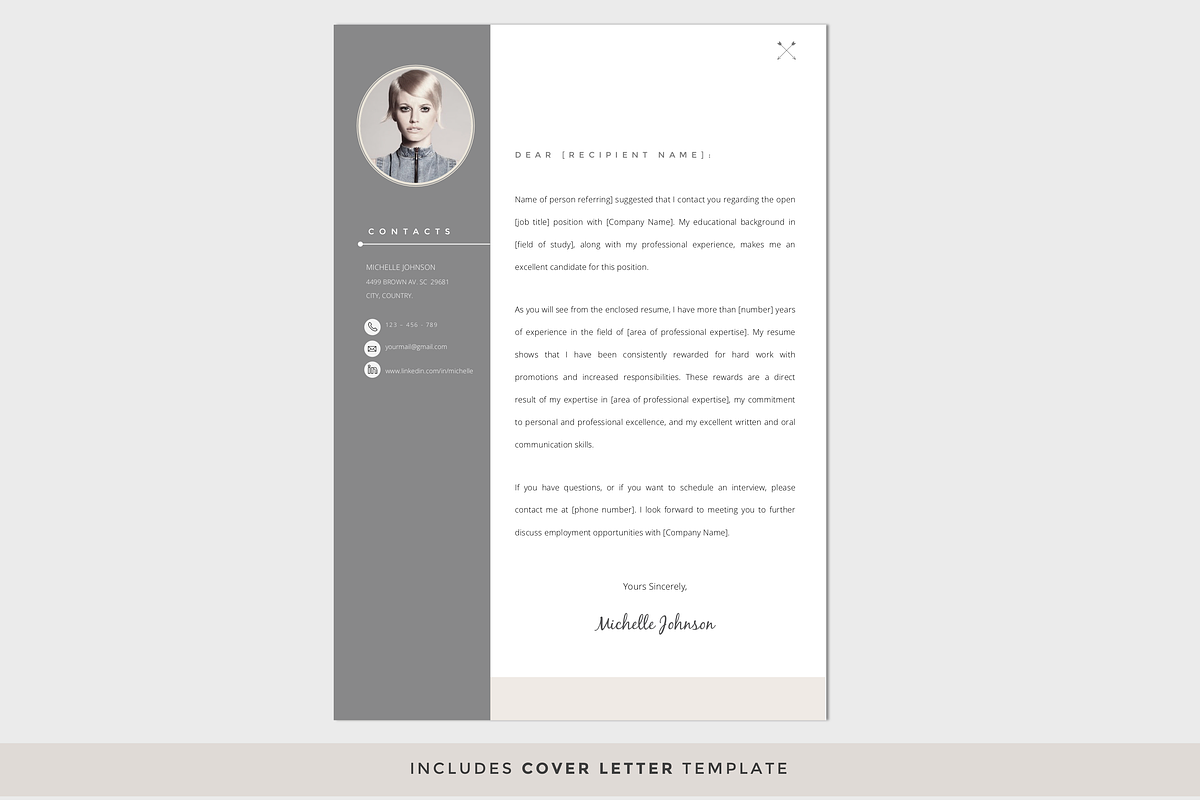 RESUME Template - Cover Letter WORD, a Resume Template by PAPPERMINT RESUME STUDIO (Photo 3 of 7)
