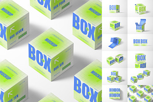 Square Box Packaging Mockup