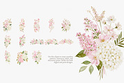 blush hydrangea clipart collection, a Decorative Illustration by Patishop Art (Thumbnail 6 of 9)