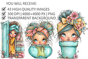 Whimsical Quirky Girl Peeking, an Illustration by Pixels.Craft (Thumbnail 4 of 5)