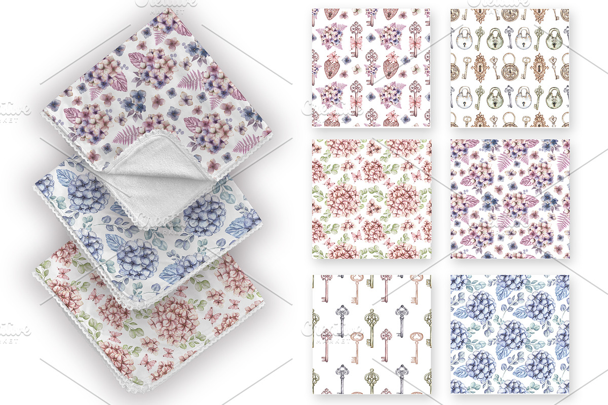 Watercolor Hydrangea Collection, a Decorative Illustration by MayaNavits (Photo 9 of 13)