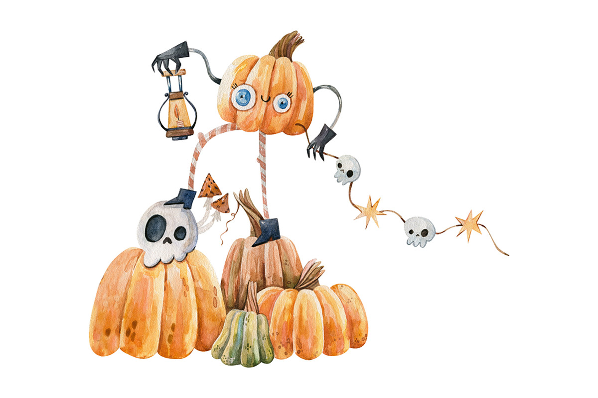 Cute Watercolor Halloween Ghost, a Seasonal Illustration by the_myro (Photo 5 of 7)