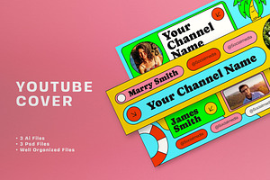 Neo Brutalism Summer YouTube Cover, a Social Media Template by graphicook