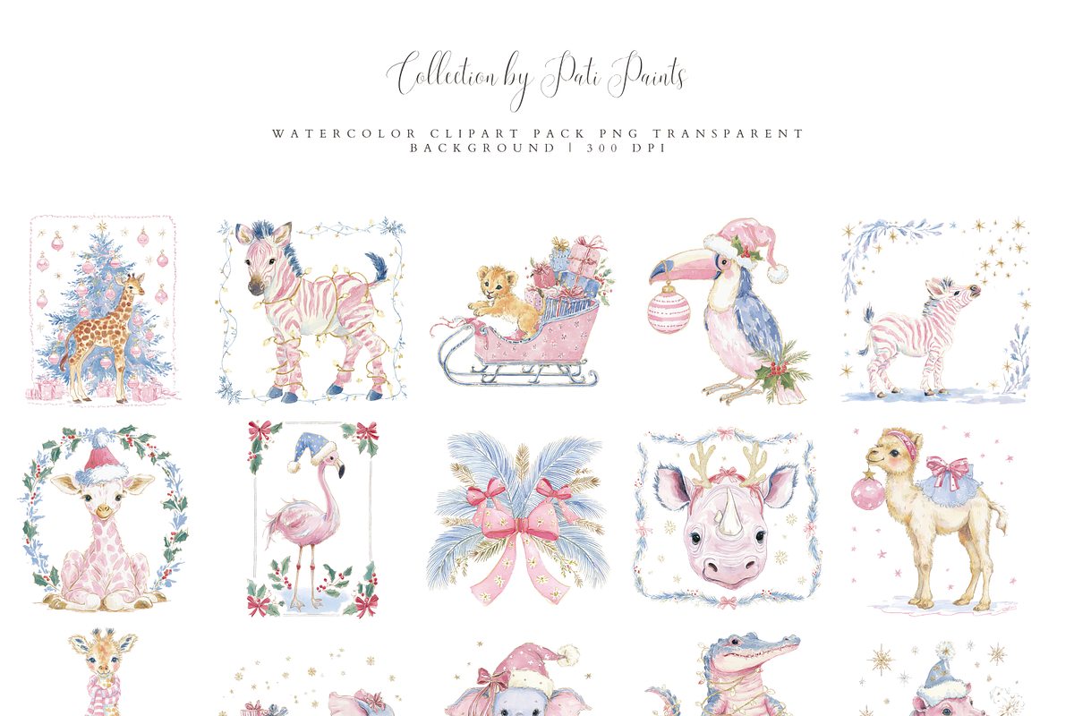 Cute Giraffe Clipart Pack, a Decorative Illustration by Pati Paints (Photo 2 of 11)