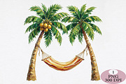 Relaxing Palm Tree Hammock Summer PN, an Illustration by Daily.Designs (Thumbnail 1 of 5)