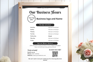 Store Opening Hours Sign Canva