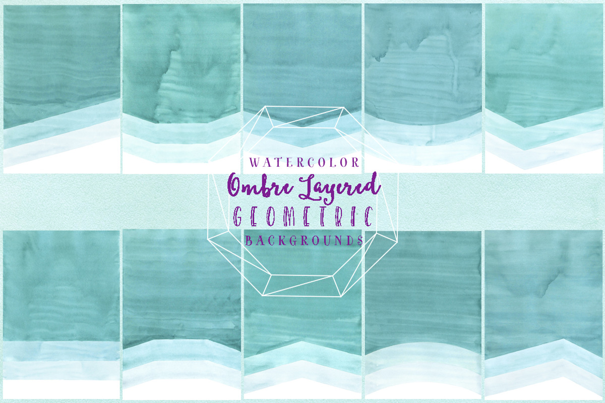 Watercolor Geometric Ombre Paper, a Background Graphic by KitsPix (Photo 1 of 5)