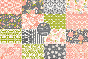 Vintage Floral Vector Patterns