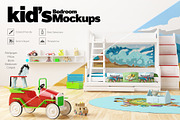 KID'S Bedroom Set Interior Mockups, a Books & Magazine Mockup by Kongkow (Thumbnail 1 of 9)