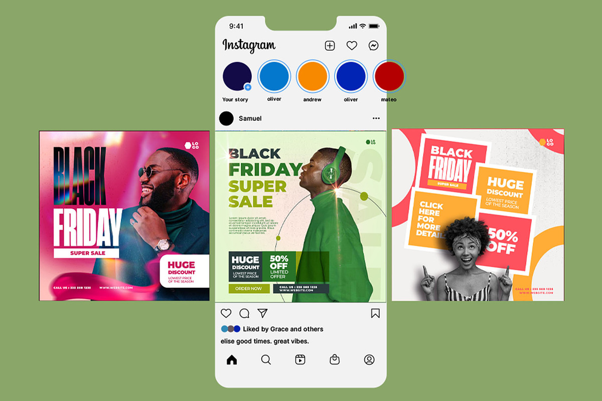 4 social media post designs, a Social Media Template by graphic bakers (Photo 2 of 3)