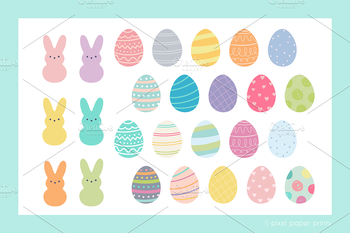 Cute Little Easter Clipart, an Object Graphic by PixelPaperPrints (Photo 8 of 8)