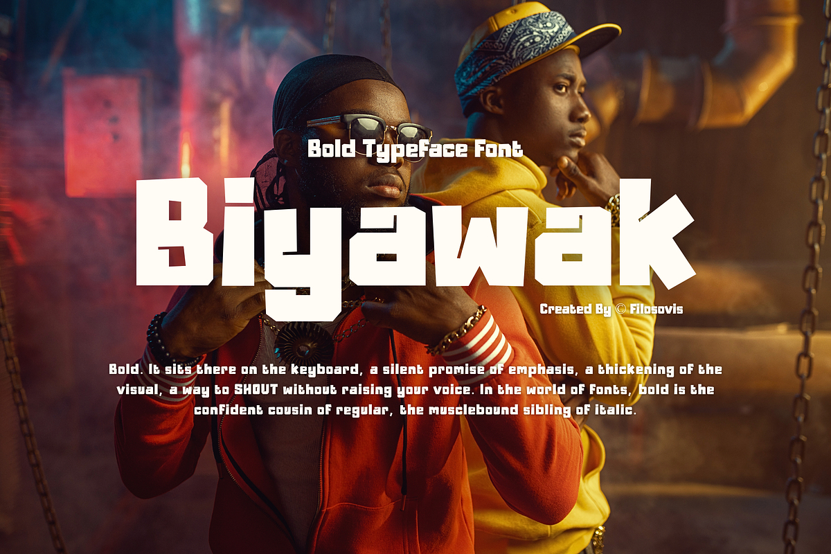 Biyawak | Bold Typeface Font, a Slab Serif Font by filosovis (Photo 1 of 5)
