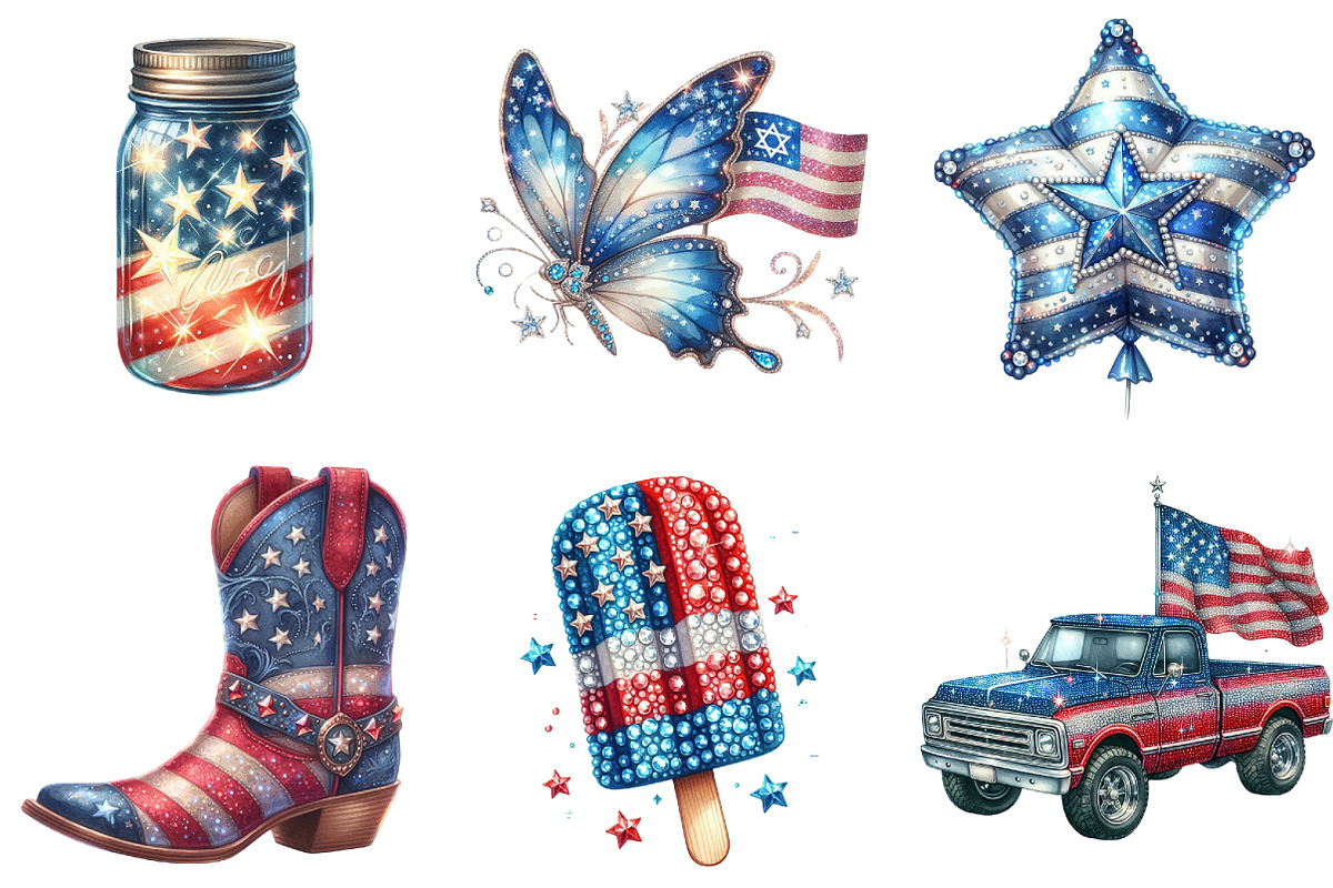 Rhinestone Sparkle American, an Illustration by DreamArtGraphic (Photo 5 of 5)