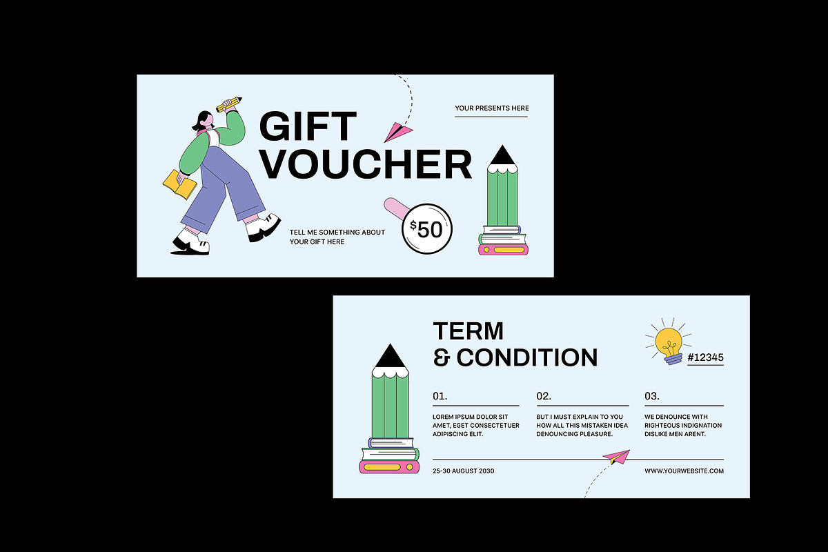 Flat Vector Back to School Voucher, a Card Template by Neermana (Photo 4 of 4)