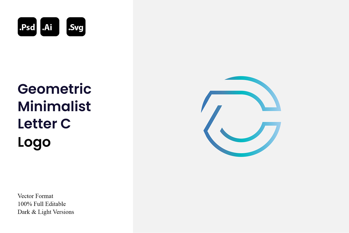 Geometric Minimalist Letter C Logo, a Branding & Logo Template by Luxury Logos (Photo 1 of 4)
