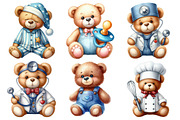 Teddy Bear Clipart, an Illustration by Pixels.Craft (Thumbnail 3 of 7)