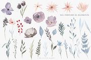 Watercolor Floral Clipart - Hazy, an Illustration by The Autumn Rabbit Ltd (Thumbnail 3 of 3)