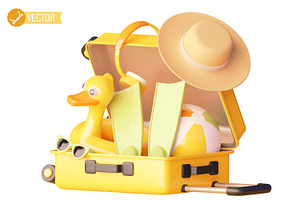 Vector open suitcase icon