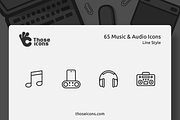 65 Music & Audio Vector Line Icon, an Outline Icon by Those Icons (Thumbnail 1 of 2)