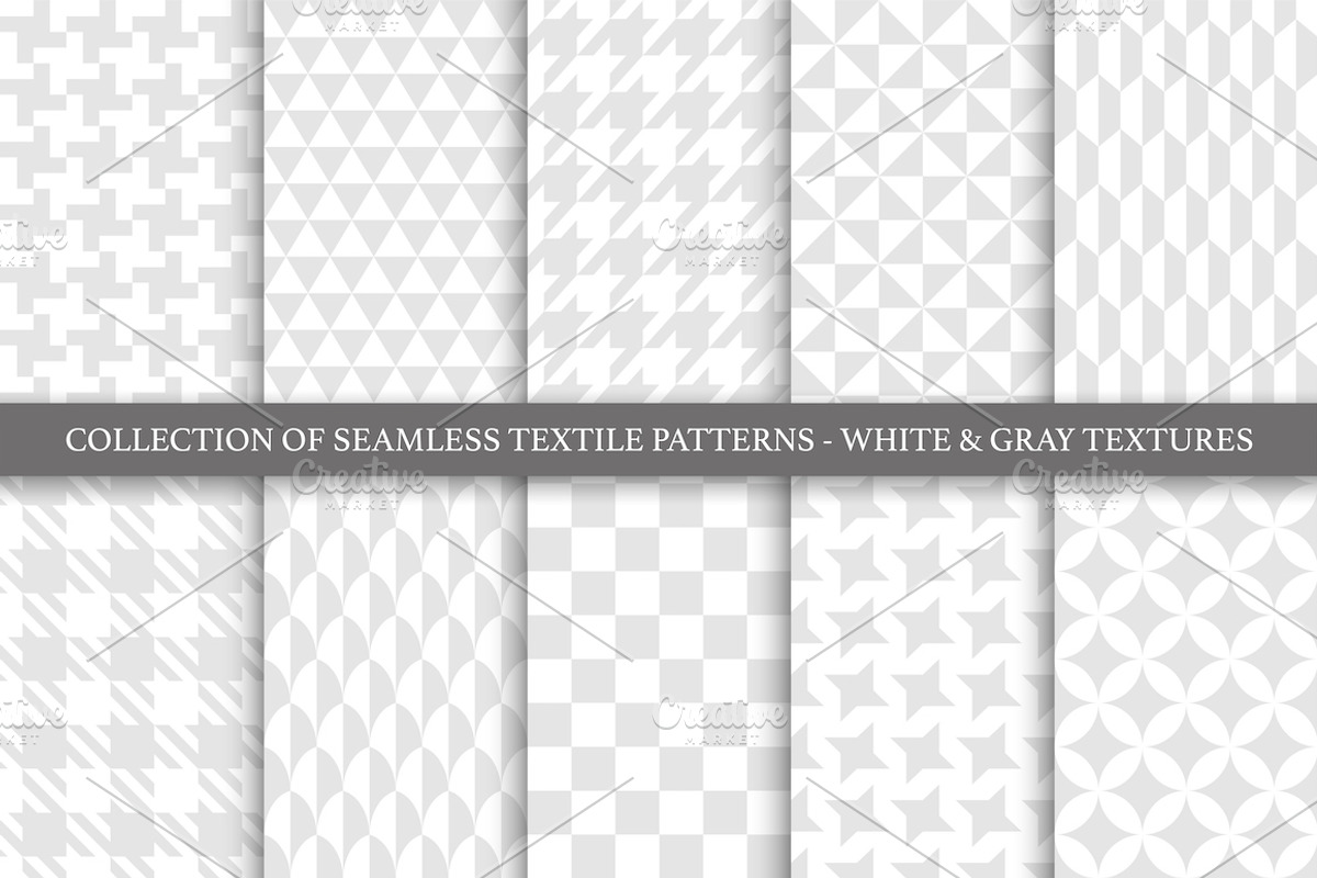 Gray set of seamless fabric patterns, a Pattern Graphic by ExpressShop (Photo 1 of 9)