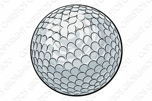Golf Ball Cartoon Sports Icon, a Sport Illustration by Christos Georghiou