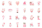 Pink Santa Valentines Clipart Bundle, an Illustration by Sublimation Artist (Thumbnail 2 of 6)
