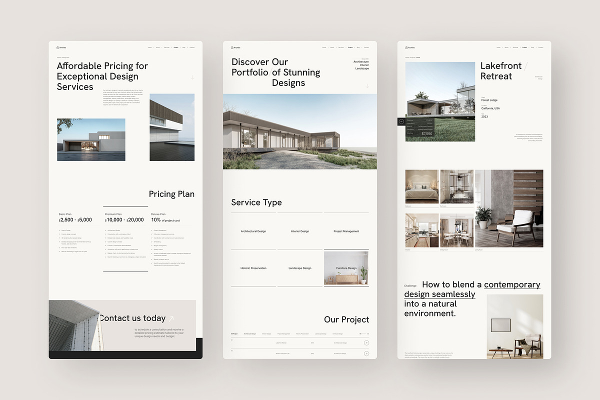 Architecture & Interior Website, an UI Kit Template by peterdraw