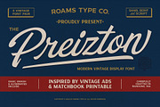 Preizton - Vintage Matchbooks Font, a Sans Serif Font by Roams Type (Thumbnail 1 of 11)