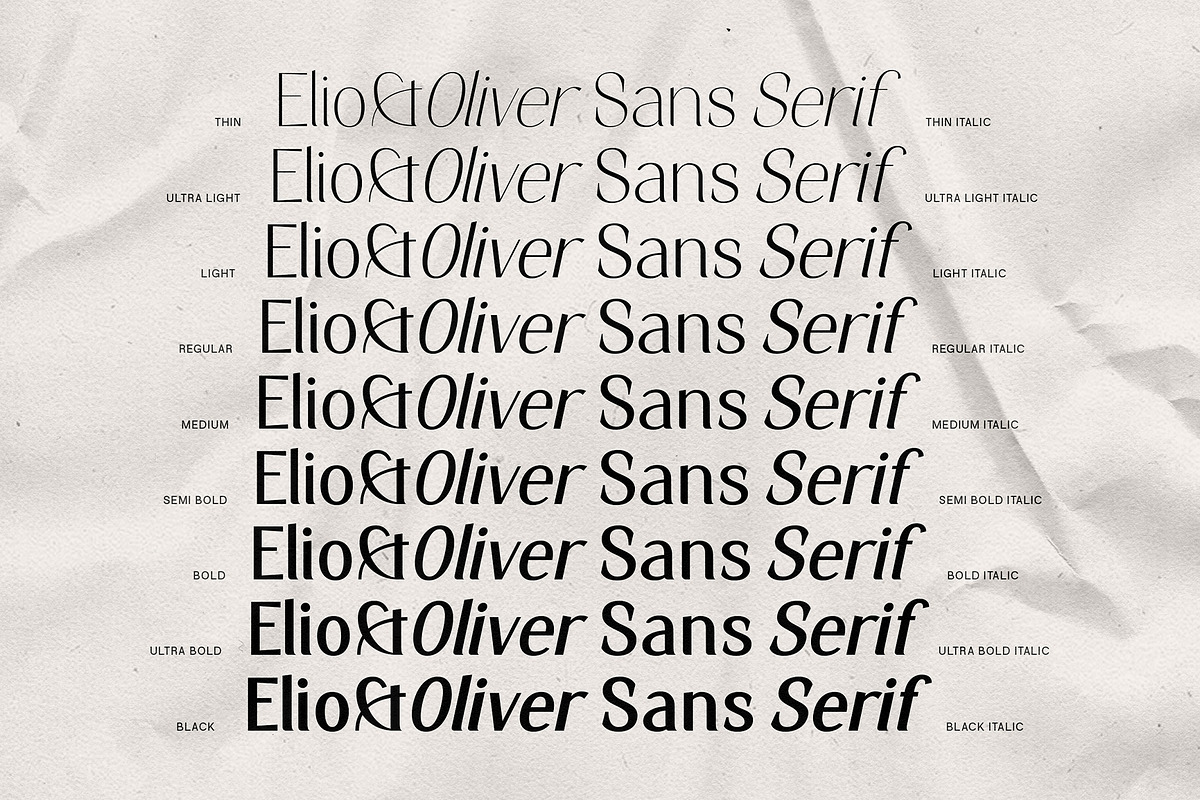 Elio & Oliver - An 18-Font Typeface, a Sans Serif Font by SilverStag Type Foundry (Photo 8 of 20)
