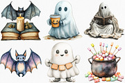 Watercolor Halloween Vibes Clipart, an Illustration by Canvas Craft (Thumbnail 3 of 8)