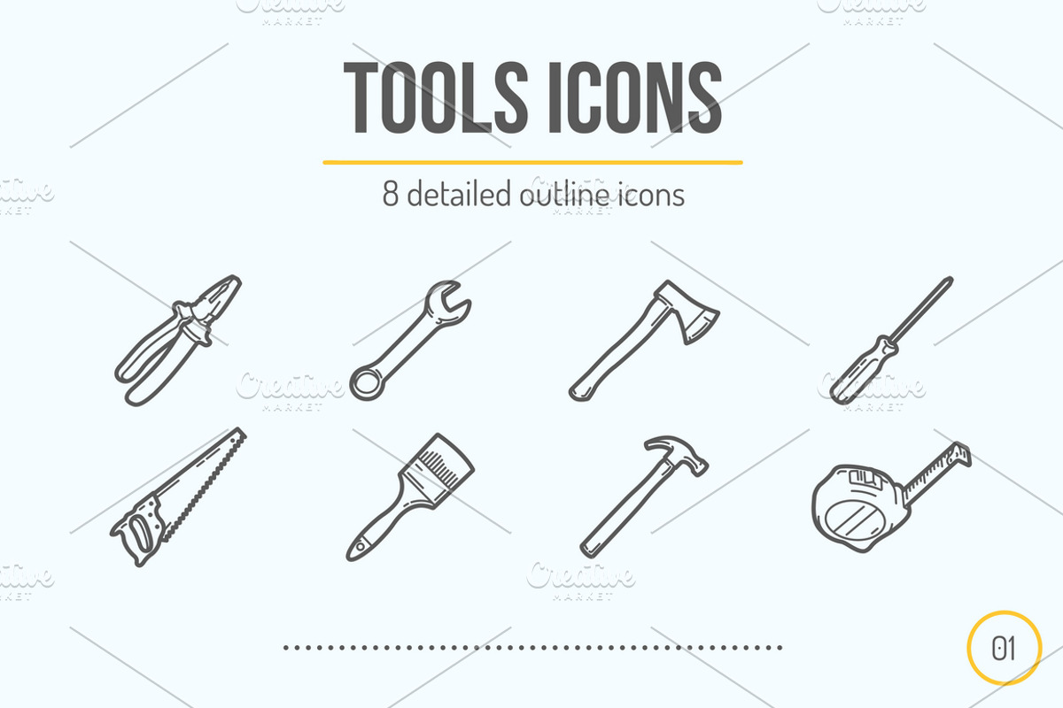 8 Tools Icons, an Icon by Snitovets (Photo 2 of 2)