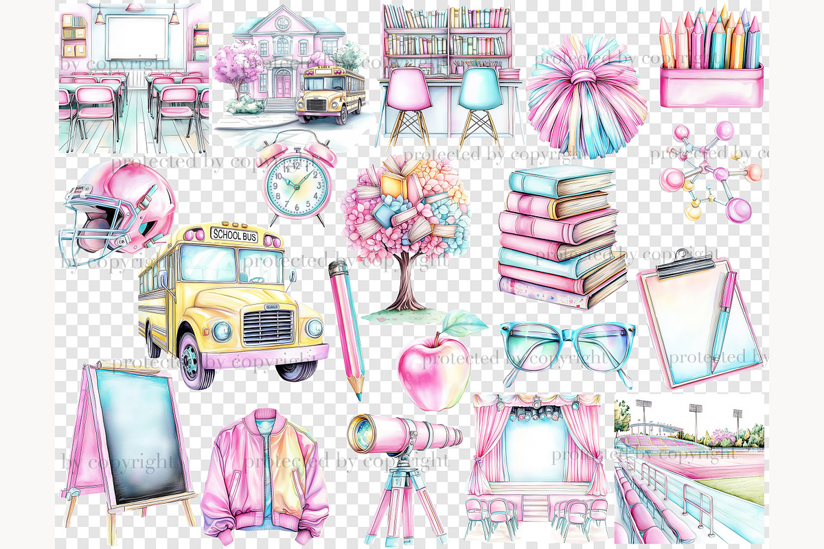Back To School Clipart, a Person Illustration by GlamArtZhanna (Photo 6 of 8)