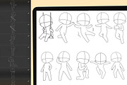 180 Procreate Chibi Stamp Brushes, a Brush Add-On by DrawingStoryShop (Thumbnail 2 of 7)