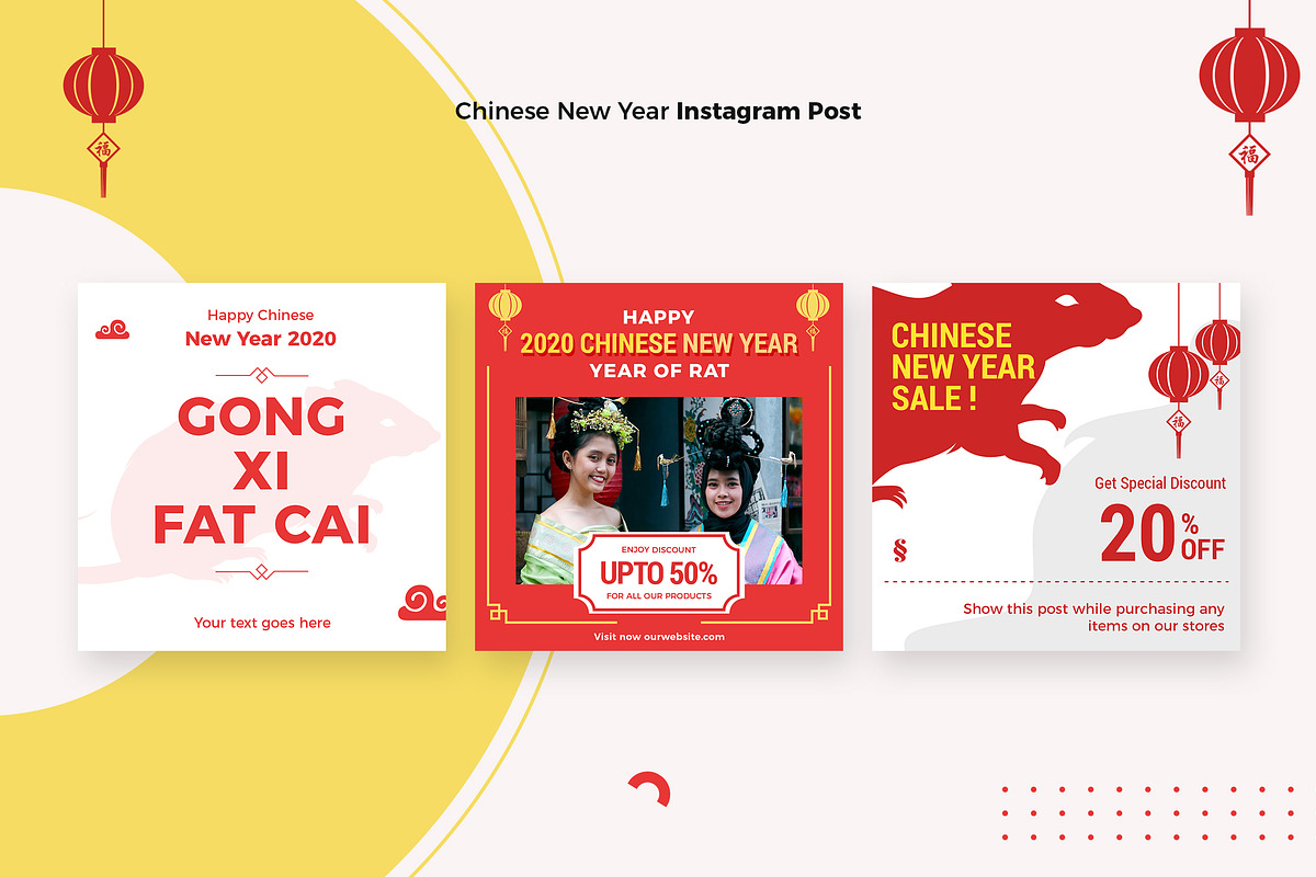 Chinese New Year of Rat Story + Post, a Social Media Template by Typoerba (Photo 2 of 6)
