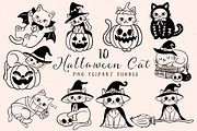 Halloween Cat Hand Drawn PNG Bundle, an Animal Illustration by LemonDesign (Thumbnail 1 of 3)
