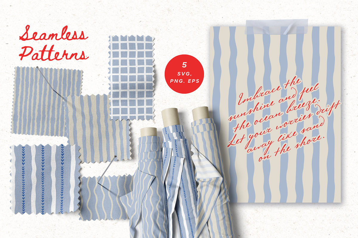 Whimsy Seaside Summer Doodle Bundle, a Seasonal Illustration by Red Ink (Photo 5 of 9)