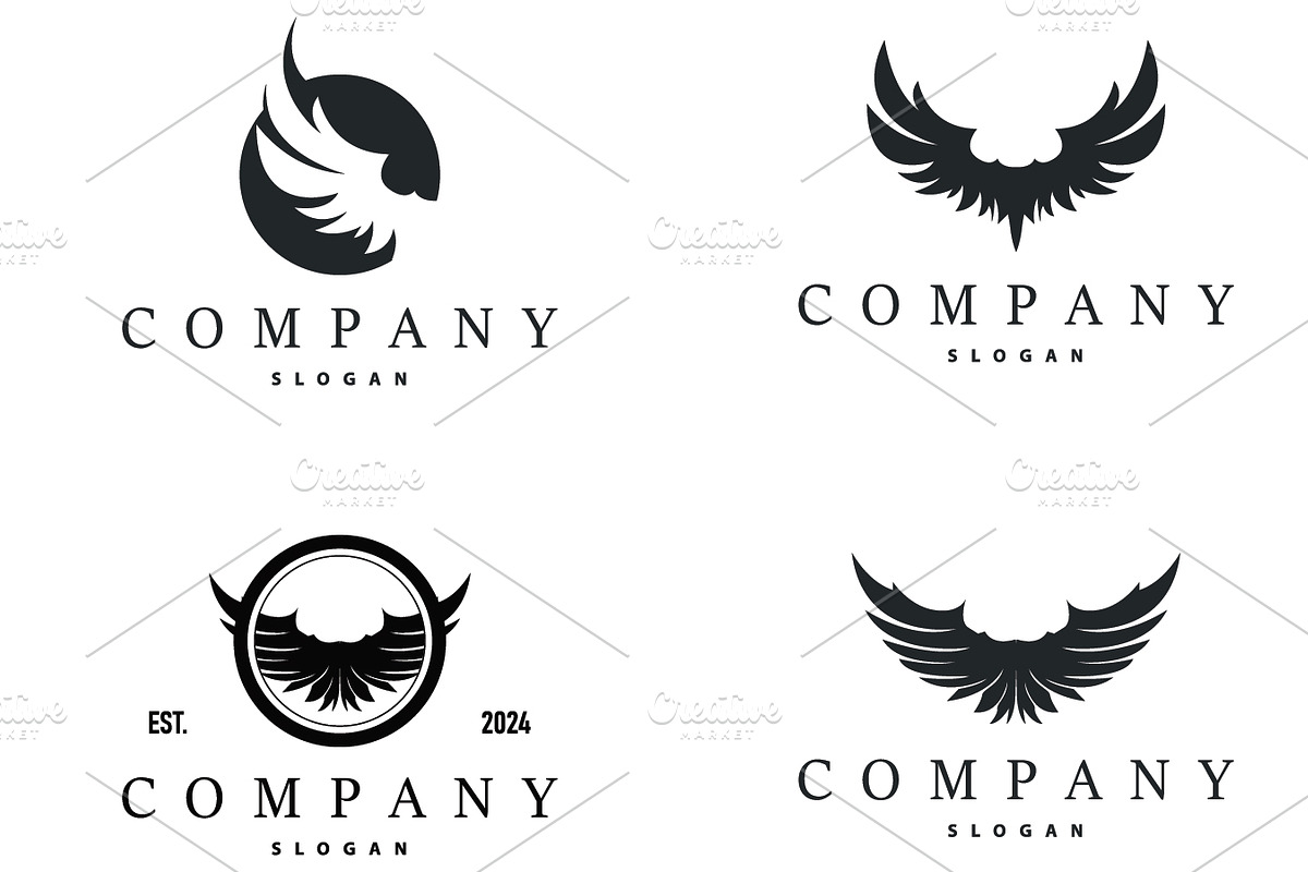 Black silhouette animal wings logo, a Branding & Logo Template by Maylianaw28