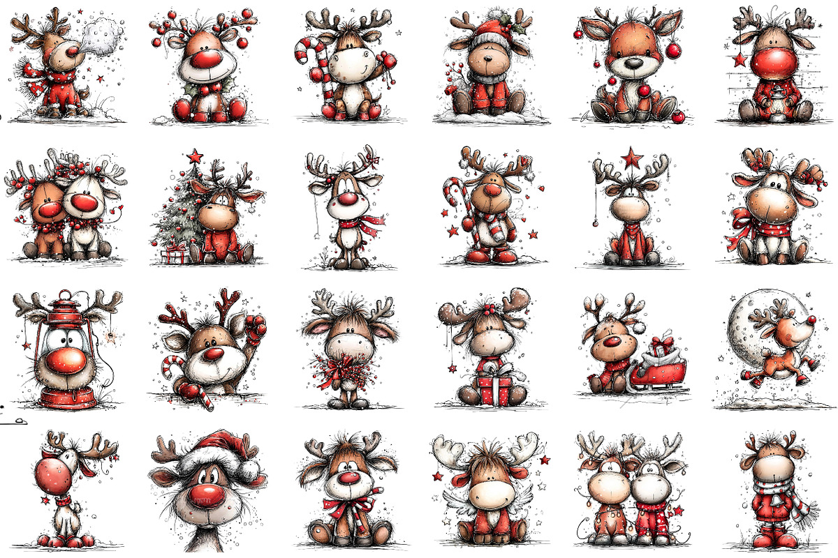 Watercolor Christmas Reindeer Clipar, an Illustration by Sublimation Artist (Photo 2 of 6)
