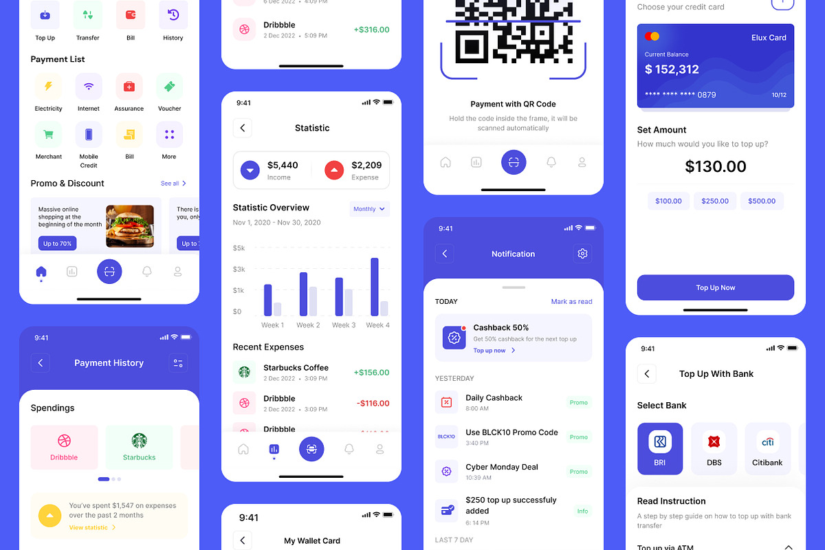 Walleteur - Wallet Mobile App, an UI Kit Template by Elux Space (Photo 4 of 6)