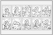 Dinosaur Daily Routine Coloring Book, an Animal Illustration by Lamia Emad (Thumbnail 3 of 5)